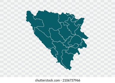 Bosnia map Teal Green Color on Backgound png