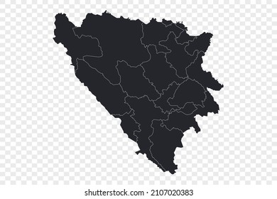 Bosnia map vector, isolated on transparent background