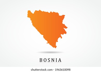 Bosnia Map - World Map International vector template with Orange gradient color isolated on white background - Vector illustration eps 10