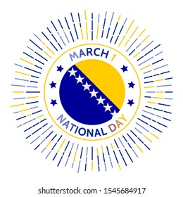 Bosnia national day badge. Independence from the Socialist Federal Republic of Yugoslavia in 1992. Celebrated on March 1.