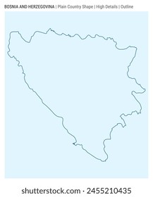 Bosnia plain country map. High Details. Outline style. Shape of Bosnia. Vector illustration.