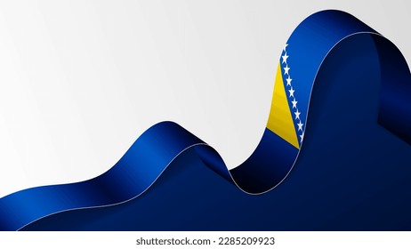 Bosnia ribbon flag background. Element of impact for the use you want to make of it.