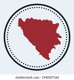 Bosnia round stamp. Round logo with country map and title. Stylish minimal Bosnia badge with map. Vector illustration.