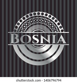 Bosnia silvery emblem or badge. Vector Illustration. Mosaic.