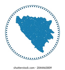 Bosnia sticker. Travel rubber stamp with map of country, vector illustration. Can be used as insignia, logotype, label, sticker or badge of the Bosnia.