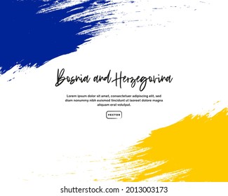 Bosnian flag with brush stroke effect and text