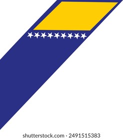 Bosnian Flag Tilted In National Colors