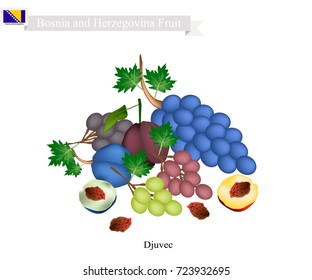 Bosnian Fruit, Plum and Grape. The Most Famous Fruits of Bosnia and Herzegovina.