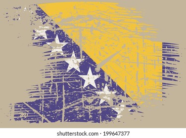 Bosnian grunge flag