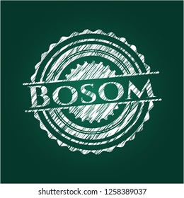 Bosom chalkboard emblem written on a blackboard