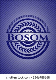 Bosom emblem with denim high quality background
