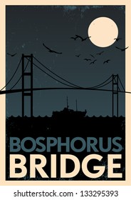 Bosphorus Bridge Vintage Poster