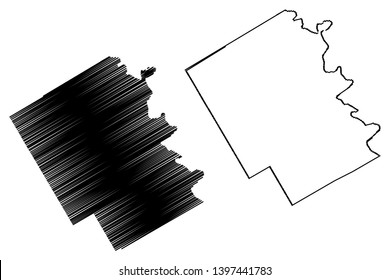 Bosque County, Texas (Counties in Texas, United States of America,USA, U.S., US) map vector illustration, scribble sketch Bosque map