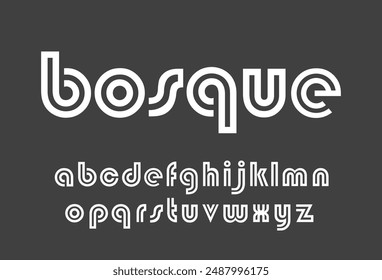 Bosque Unique bold Vector font, Abstract modern urban alphabet vector fonts. Typography sport, technology, fashion, digital, future creative logo vector font. vector illustration
