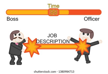 Boss Attact officer or salary man  by job description Paper cut Design