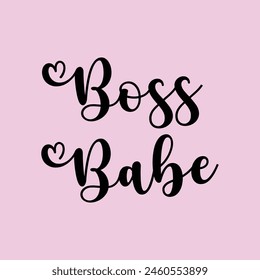 boss babe text on pink background.