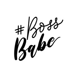 
Boss Babe Vector Poster. Ccalligraphy Isolated On White Background. Feminism Slogan With Hand Drawn Lettering. Print For Poster, Card.