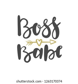 Boss Baby Hand drawn lettering. Brush script. Vector Design for greeting cards, posters, T-shirts, banners, print invitations.