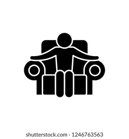 Boss black icon, vector sign on isolated background. Boss concept symbol, illustration 