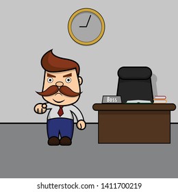 The boss is blaming his subordinates for working late.
