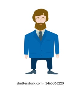 Boss in blue clothes. Cute simple style. Vector.