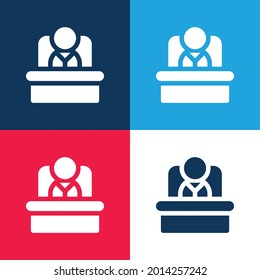 Boss blue and red four color minimal icon set