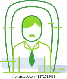 Boss business people icon with green outline style. boss, business, person, manager, people, office, leader. Vector Illustration