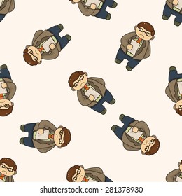 boss , cartoon seamless pattern background