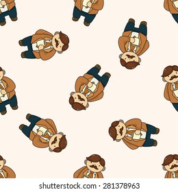 boss , cartoon seamless pattern background