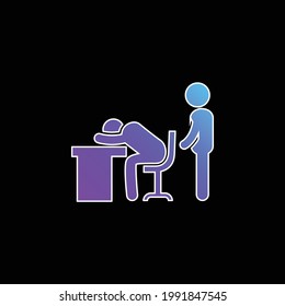 Boss Catching A Worker Sleeping blue gradient vector icon