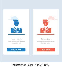 Boss, Ceo, Head, Leader, Mr  Blue and Red Download and Buy Now web Widget Card Template. Vector Icon Template background