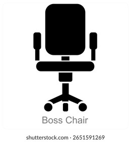 Boss Stuhl Vektorsymbol Konzept Design