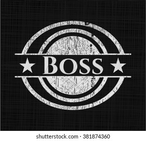 Boss chalk emblem written on a blackboard