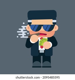 Boss character in flat style illustration