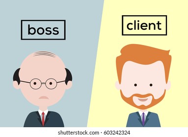 boss and client business character vector
