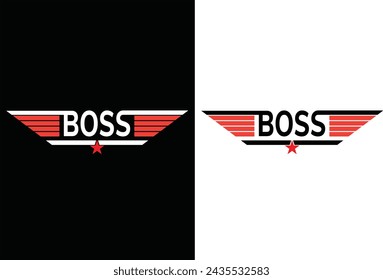 Diseño de camiseta de tipografía personalizada Boss