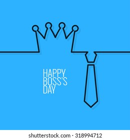 boss day continuous line vector background