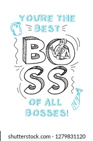 Boss Day Inspirational Motivational Greeting Card Stock Vector (Royalty ...