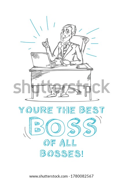 Boss Day Inspirational Motivational Greeting Card Stock Vector (Royalty ...