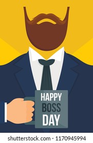 Boss day vertical banner. Flat illustration of vector boss day vertical banner for web design