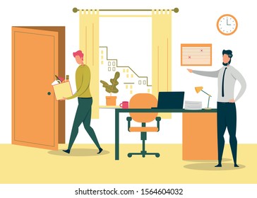 Boss Dismisses Subordinate from Work, Illustration