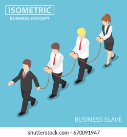 Boss Dominates His Employee like a Slave, Business Slave Contract and Oppression Concept