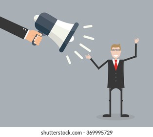 Boss encouraging an employee. vector