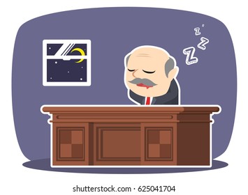 boss fall asleep