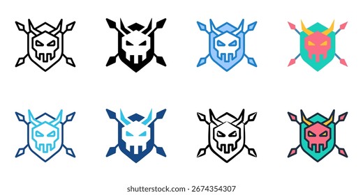 Boss fight icon set multiple style collection 
