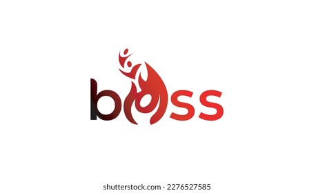 boss fire man vector brand logo