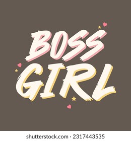 Boss girl typography slogan for t shirt printing, tee graphic design, vector illustration.