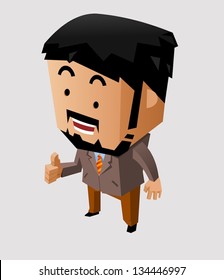 Boss give thumbs up. Vector