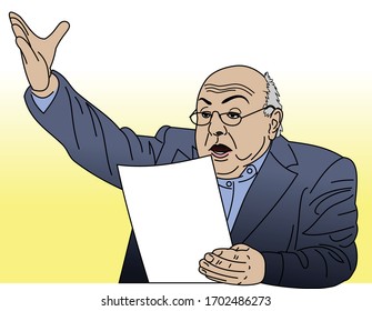 The boss gives directions, vector image