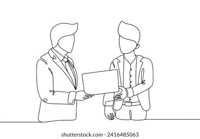 The boss gives the employee a certificate. Reward for good work. Gratitude and encouragement to employees. Vector. Images produced without the use of any form of AI software at any stage. 